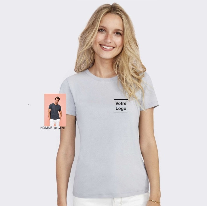 Dyagonal Textile: Tee-shirt REGENT à manches courtes personnalisé avec votre lo ...