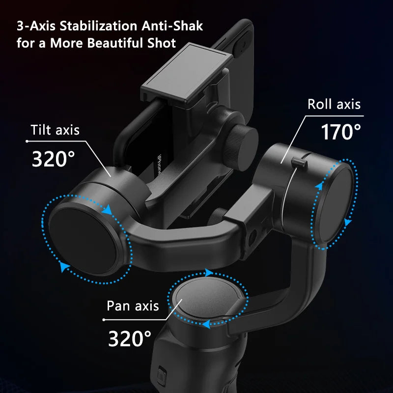 Stabilisateur F8 Portable 3-Axes Cardan Support De Téléphone Anti Shake Stabilisateur D’enregistrement Vidéo pour Xiaomi iPhone Téléphone Portable Smartphone