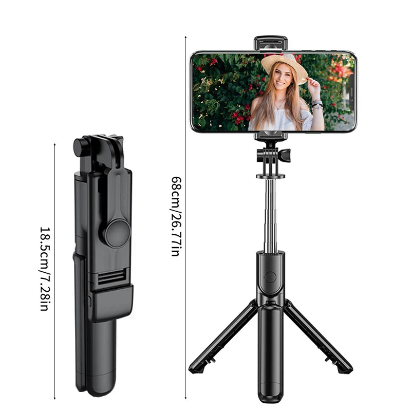 Support de trépied de perche à selfie sans fil avec trépied extensible à distance Bluetooth léger pour iPhone Téléphone portable Tiktok Live Streaming