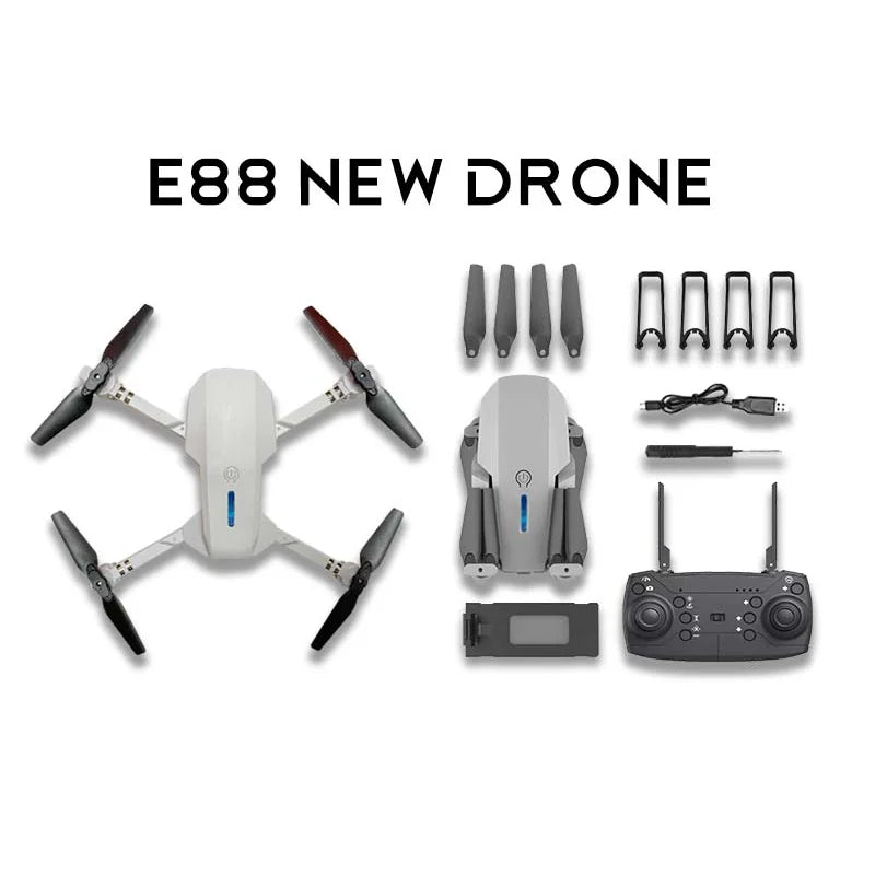 KBDFA E88 PRO Professionnel Drone HD Caméra WiFi FPV Hauteur Tenir Télécommande Pliable Photographie Aérienne Quadricoptère