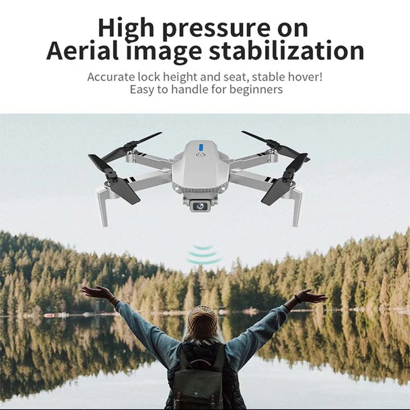 KBDFA E88 PRO Professionnel Drone HD Caméra WiFi FPV Hauteur Tenir Télécommande Pliable Photographie Aérienne Quadricoptère