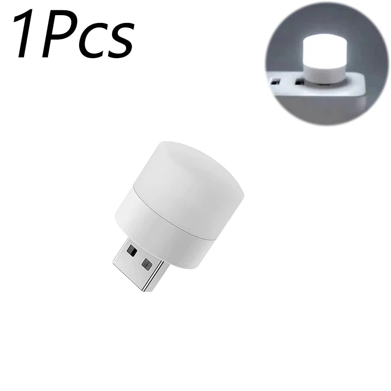 Mini Veilleuse USB de 5 à 20 pces - Ampoule Blanc Chaud Protection Des Yeux Livre Lecture Lumières Ordinateur Mobile Puissance Charge Lampe De Nuit Ampoules