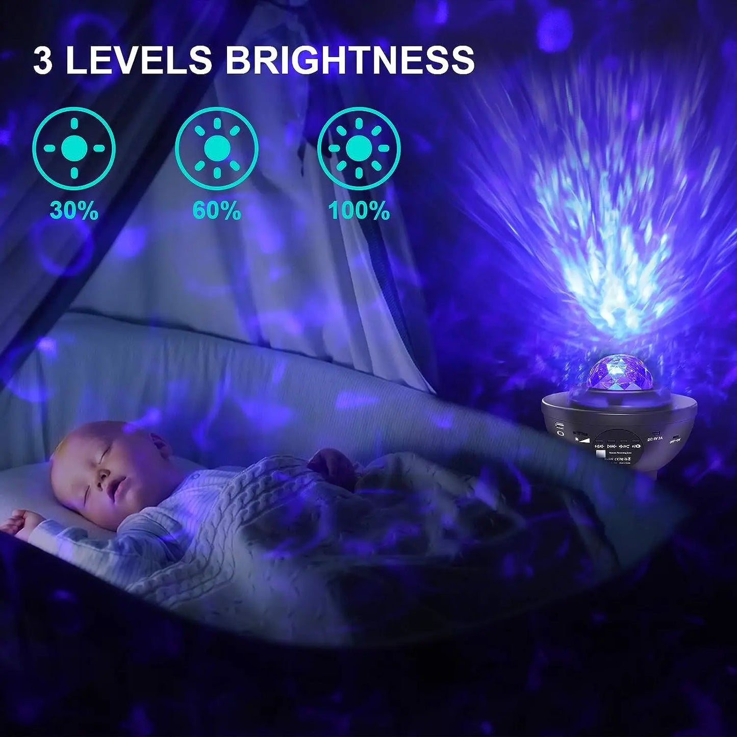 Projecteur étoilé coloré Galaxy Veilleuse Enfant Bluetooth USB Lecteur De Musique Star NightLight Projecteur Romantique Lampe De Nuit