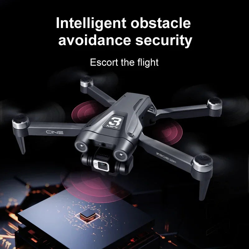 Drone évitement d’obstacle - Nouveau Z908Max Dual8K GPS 9KM Drone Professionnel WIFI FPV Évitement D’obstacles Brushless Four-Axis Pliant Rc Quadcopter