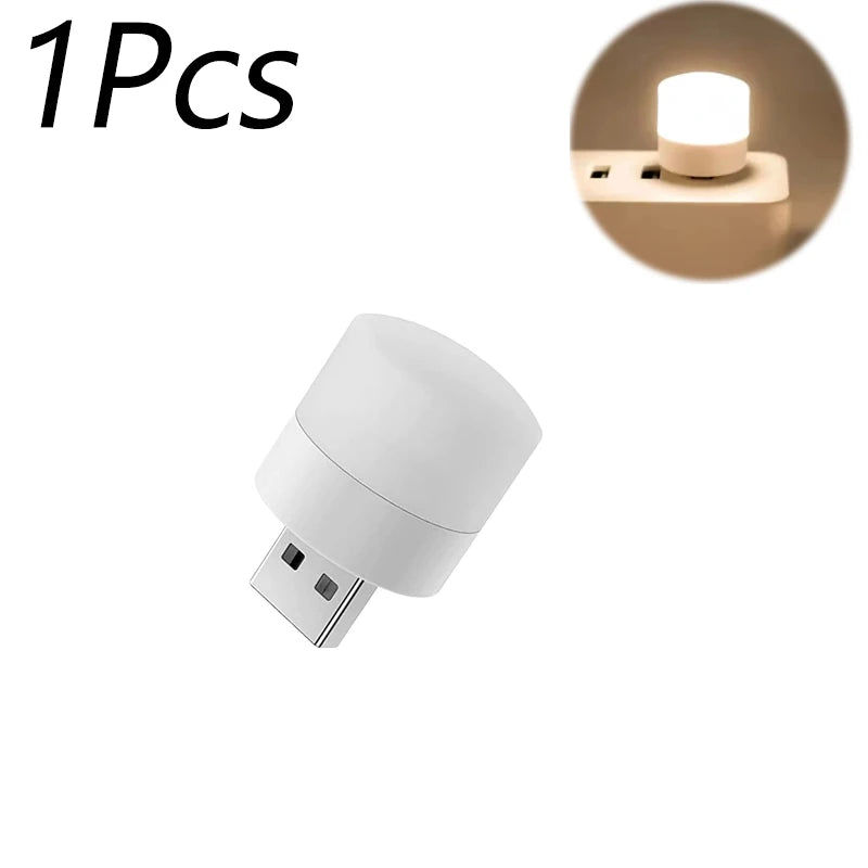 Mini Veilleuse USB de 5 à 20 pces - Ampoule Blanc Chaud Protection Des Yeux Livre Lecture Lumières Ordinateur Mobile Puissance Charge Lampe De Nuit Ampoules