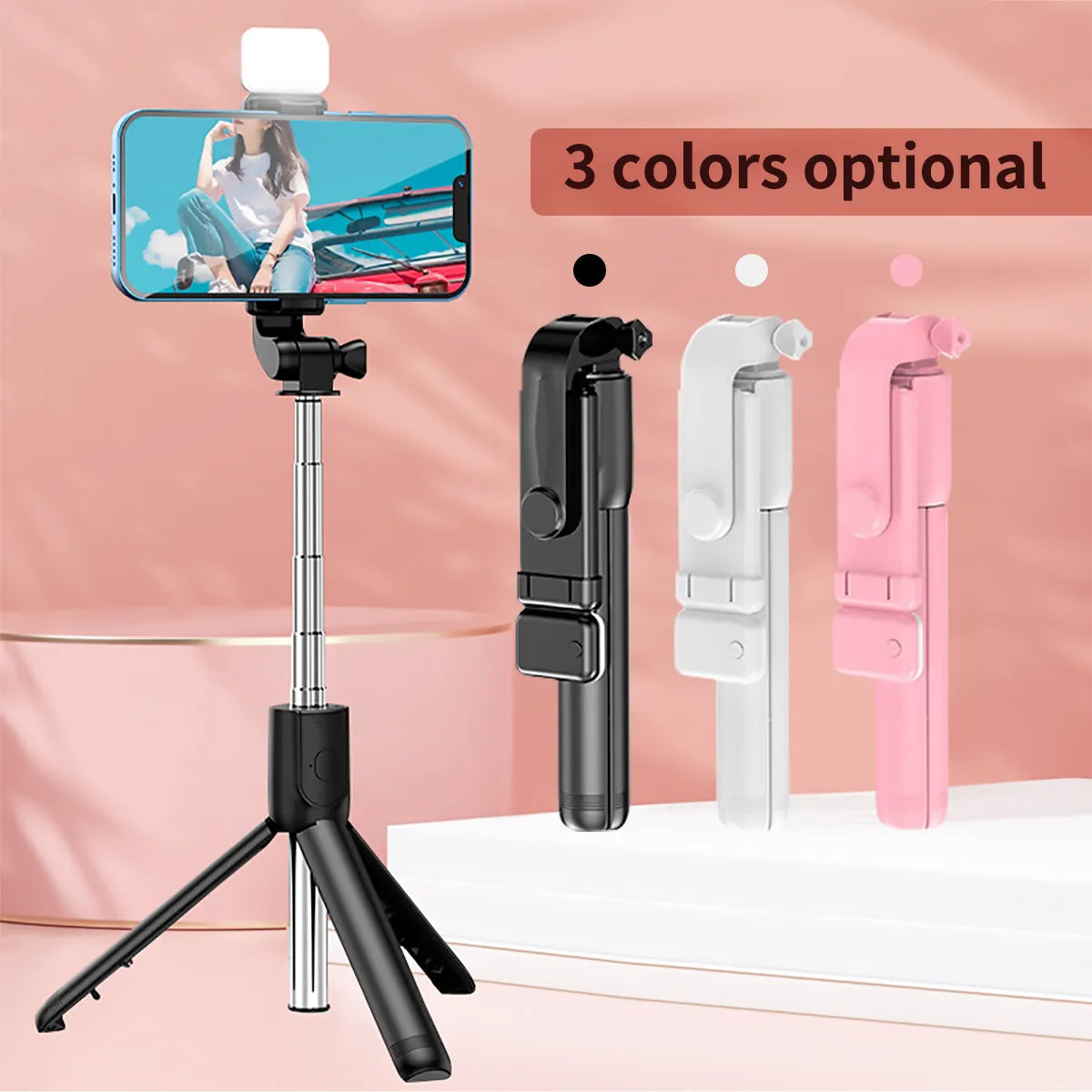 Support de téléphone portable Bluetooth Selfie Stick Mini trépied multifonctionnel portable rétractable avec obturateur à distance sans fil