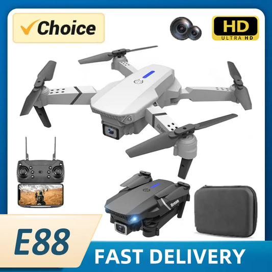 KBDFA E88 PRO Professionnel Drone HD Caméra WiFi FPV Hauteur Tenir Télécommande Pliable Photographie Aérienne Quadricoptère