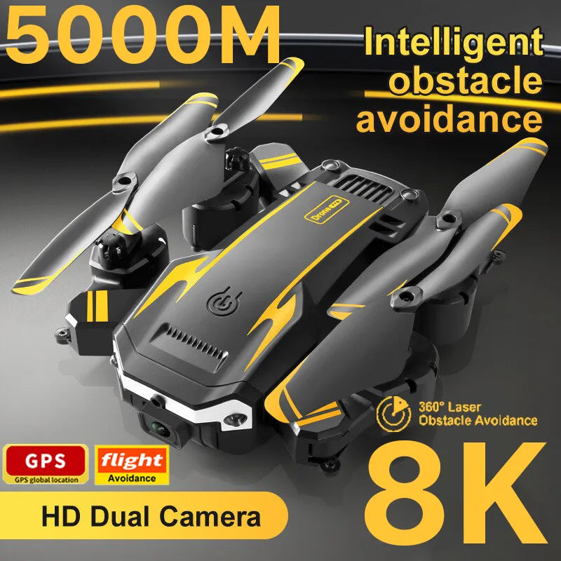 Drone Professionnel 5G 8K HD Caméra Photographie Aérienne GPS RC Avion Quadricoptère pliable d’évitement d’obstacles à quatre côtés