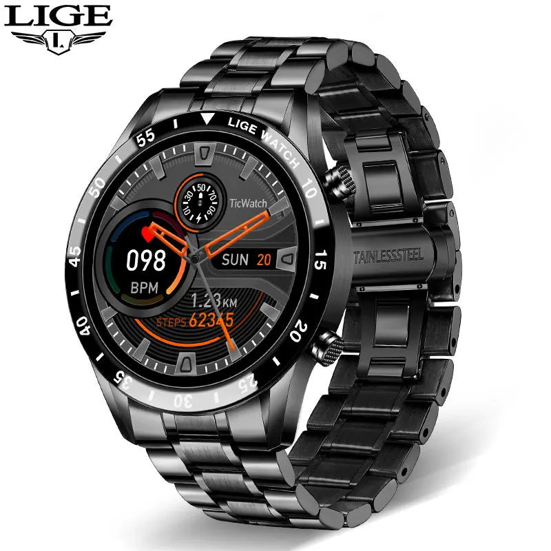 Dyagonal Montre LIGE 2024 Smart Watch Men Full Circle Touch Screen Bluetooth Ca ...