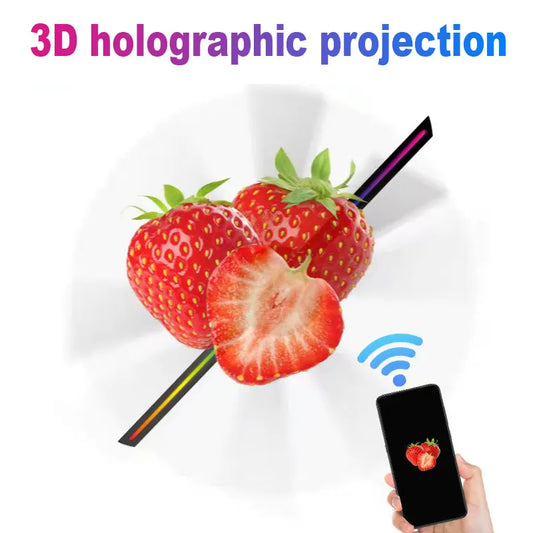 3D HD Hologramme Fan Projecteur SD 42cm LED Signe Holographique Lecteur Support Image Vidéo Boutique Bar Partie Publicité Affichage Lumière