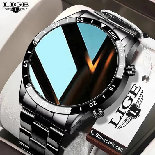 Montre LIGE 2024 Smart Watch Men Full Circle Touch Screen Bluetooth Call Men Smartwatch Waterproof Sport Activity Fitness Watch+Box