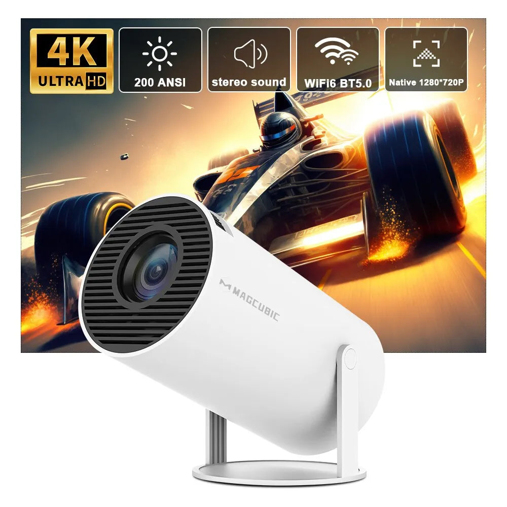 Projecteur Magcubic Hy300 4K Android 11 Dual Wifi6 200 ANSI Allwinner H713 BT5.0 1080P 1280*720P Home Cinéma Projeteur Extérieur